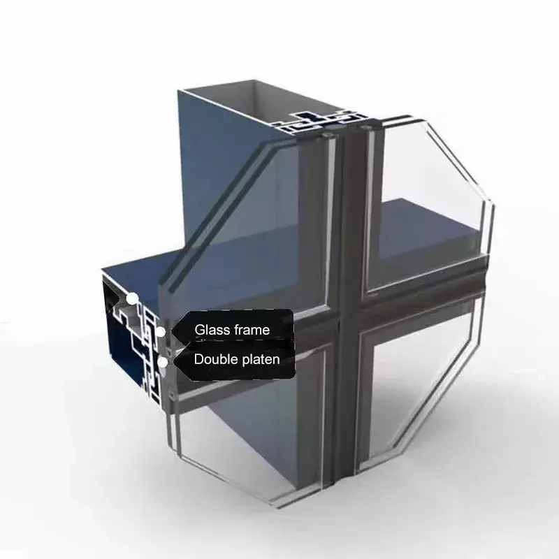 Poedercoated verborgen frame gordijnwandprofiel
